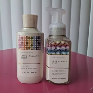 Bath & Body Works LOVE ALWAYS WINS Gel Wash & Hand Soap Set Starfruit Coconut
